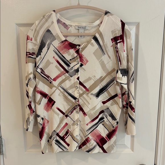 White House Black Market Sweaters - WHBM Abstract Cardigan L